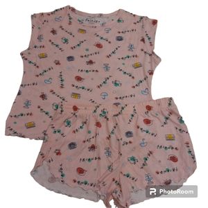 Friends 2 pc sleepwear intimates pyjama set stretchy comfy NWOT
